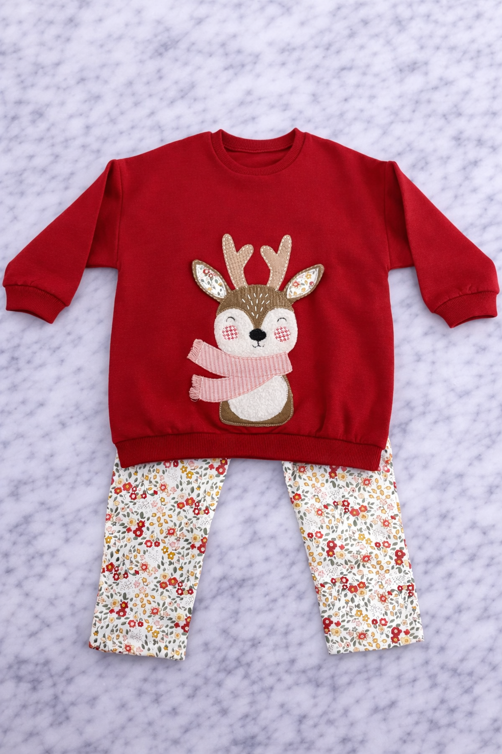Indigo Girls’ 2-Piece Outfit Set – Long Sleeve Top & Floral Pants