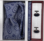 Pierre Cavelli Men’s Paisley Tie, Pocket Square & Cufflinks Gift Set