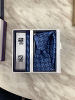 Pierre Cavelli Men’s Paisley Tie, Pocket Square & Cufflinks Gift Set