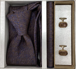 Pierre Cavelli Men’s Paisley Tie, Pocket Square & Cufflinks Gift Set