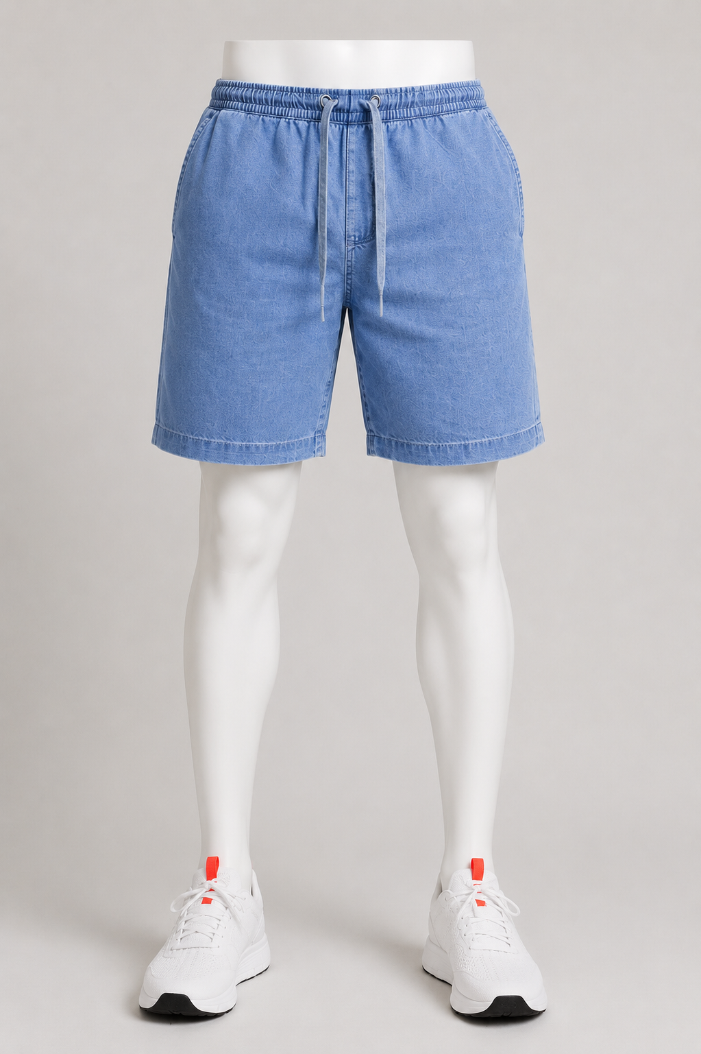 Men’s Denim Drawstring Shorts.(FFFF)