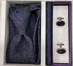 Pierre Cavelli Men’s Paisley Tie, Pocket Square & Cufflinks Gift Set