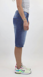 Women’s Denim Knee-Length Shorts – Relaxed Fit