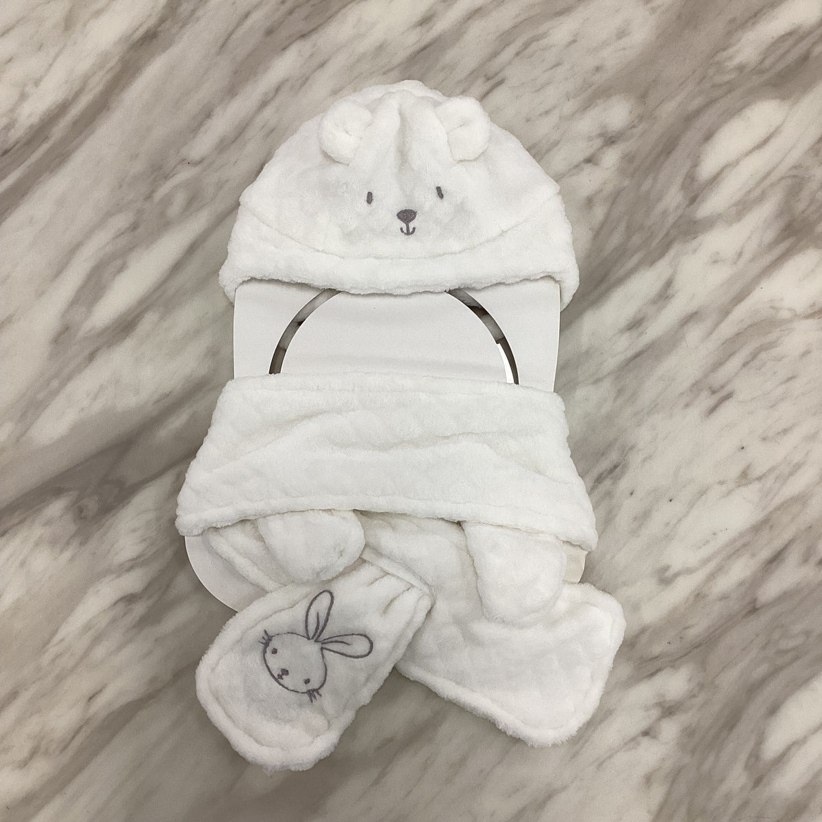 Indigo Baby Winter 3-Piece Plush Set – Hat, Scarf & Mittens