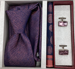 Pierre Cavelli Men’s Paisley Tie, Pocket Square & Cufflinks Gift Set