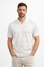 Trelini Men’s Textured Short Sleeve Polo Shirt