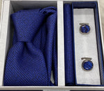 Pierre Cavelli Men’s Paisley Tie, Pocket Square & Cufflinks Gift Set