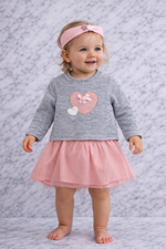 Indigo Girls Knit Dress Set with Tulle Skirt & Headband
