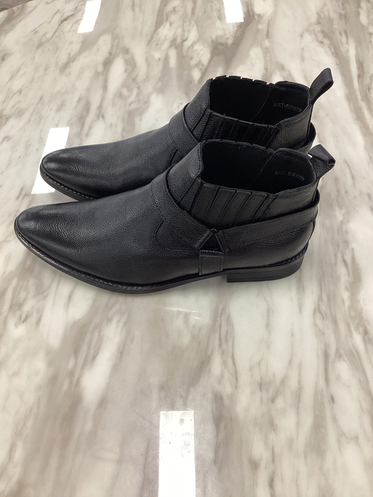 Regal Men’s Leather Ankle Boots with Decorative Strap