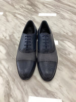 Men’s Leather Brogue Dress Shoes with Textured Panel