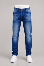Men’s Blue Wash Straight Leg Jeans.(FFFF)