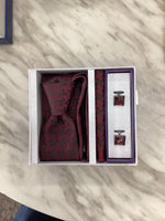 Pierre Cavelli Men’s Paisley Tie, Pocket Square & Cufflinks Gift Set