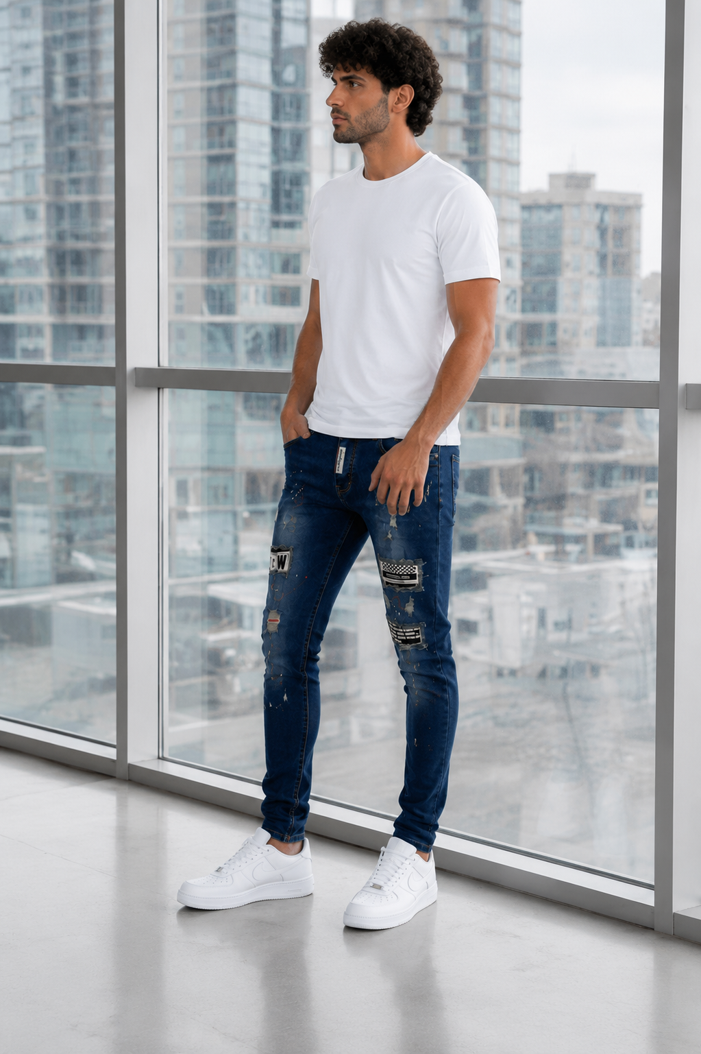 DNM Skinny Fit Jeans Pants.(FFFF)