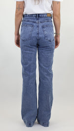 High-Waist Flared Blue Denim Jeans