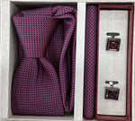 Pierre Cavelli Men’s Paisley Tie, Pocket Square & Cufflinks Gift Set