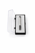 Silver & Black Modern Tie Clip – Minimalist Cylindrical Design