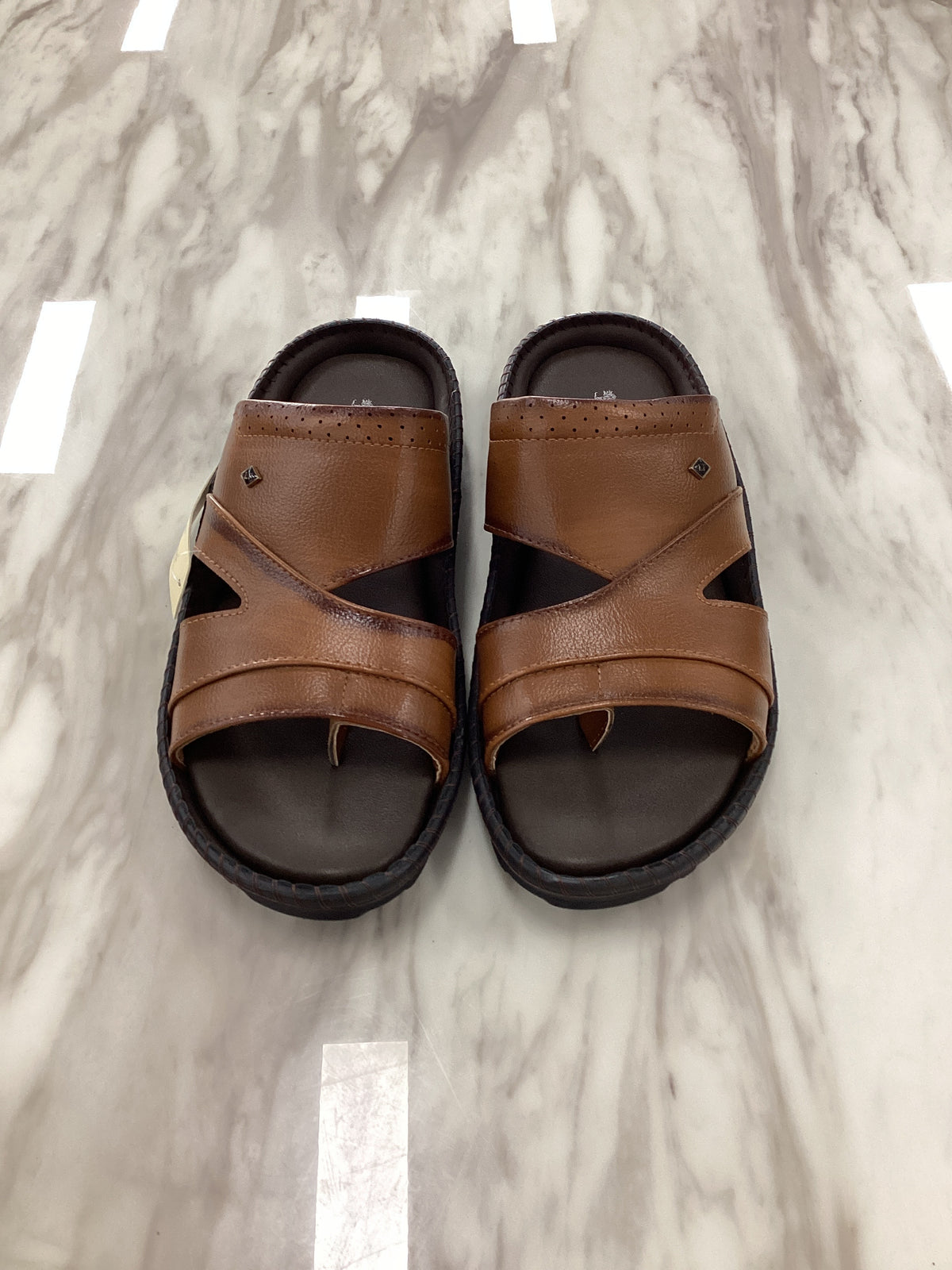 Leefox Men’s Casual Leather Sandals