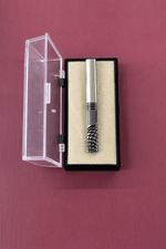 Silver & Black Textured Tie Clip