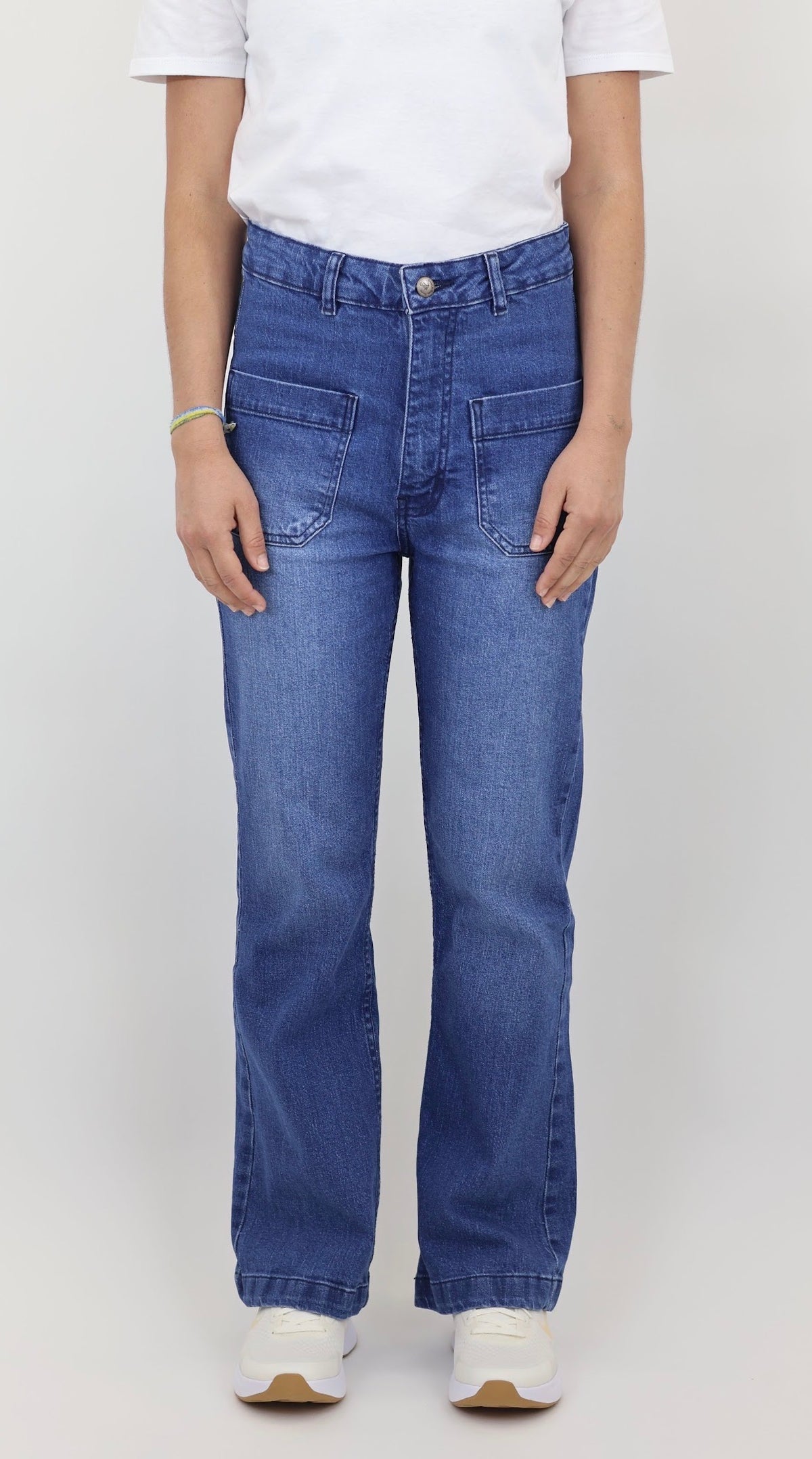 Women’s High-Waist Straight Leg Denim Jeans – Classic Blue