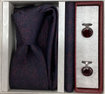 Pierre Cavelli Men’s Paisley Tie, Pocket Square & Cufflinks Gift Set