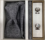 Pierre Cavelli Men’s Paisley Tie, Pocket Square & Cufflinks Gift Set