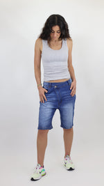 Women’s Denim Knee-Length Shorts – Relaxed Fit