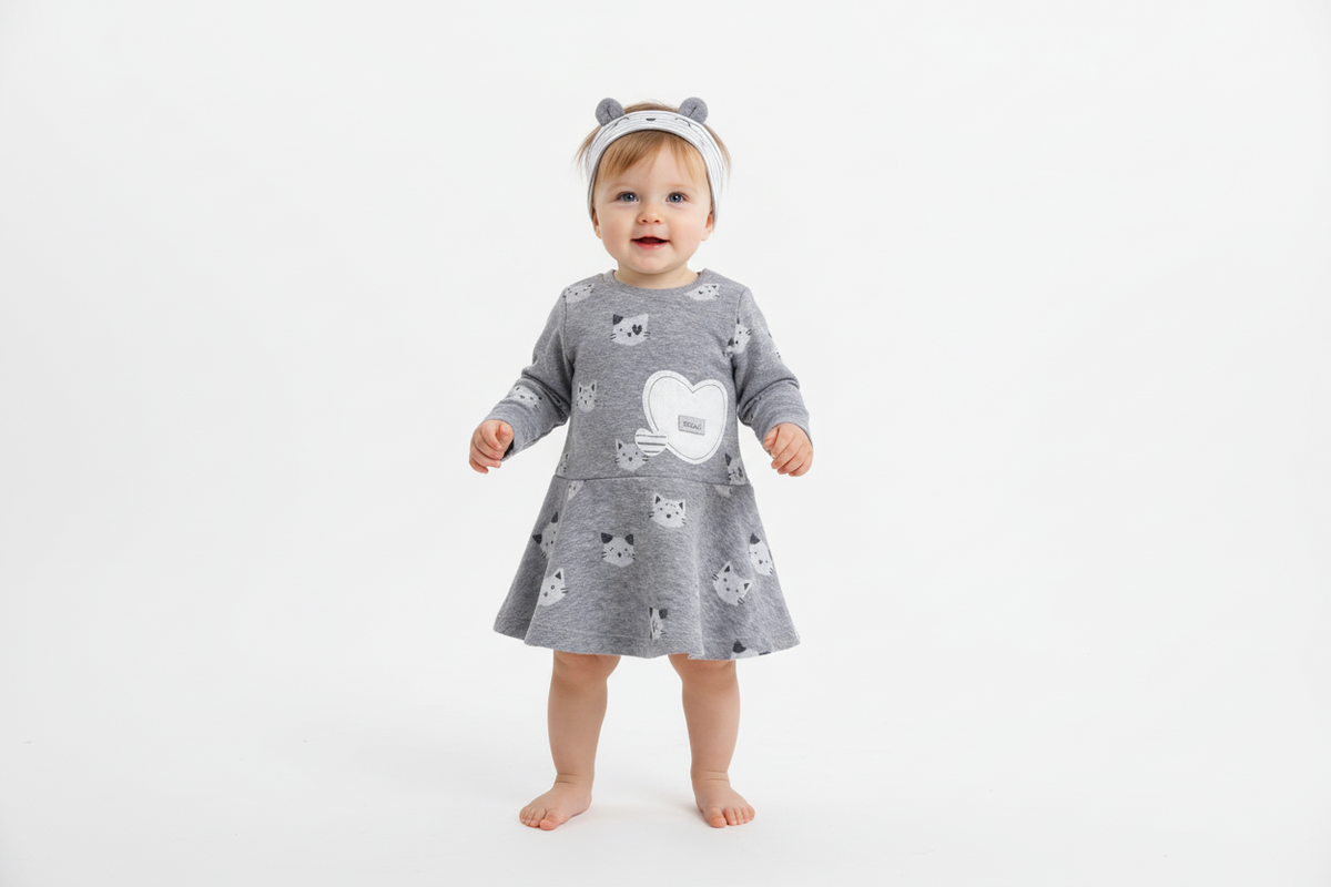 Indigo Girls Kitty Dress & Headband Set