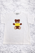 QU Style Women’s Graphic T-Shirt – White Teddy Bear