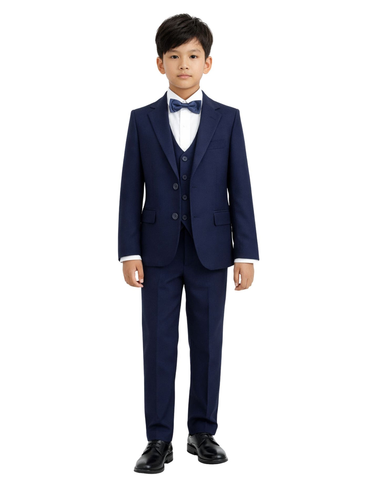 Boys Formal patterned Fabric Suit Set – Jacket, Pants, Vest and Bow tie.