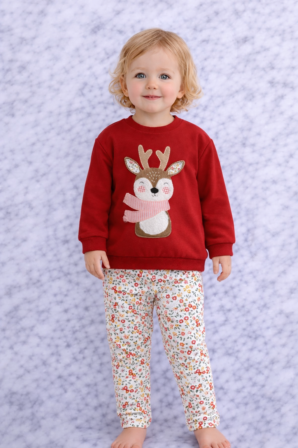Indigo Girls’ 2-Piece Outfit Set – Long Sleeve Top & Floral Pants