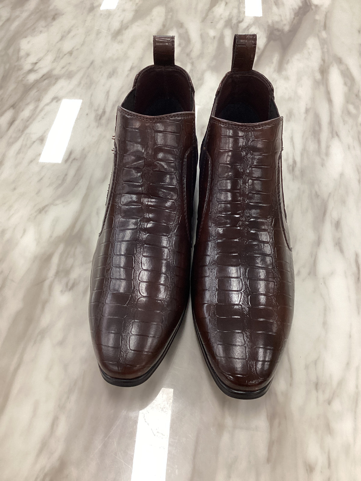 MoonWalker Men’s Crocodile-Embossed Chelsea Boots