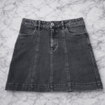 High-Waisted A-Line Denim Mini Skirt