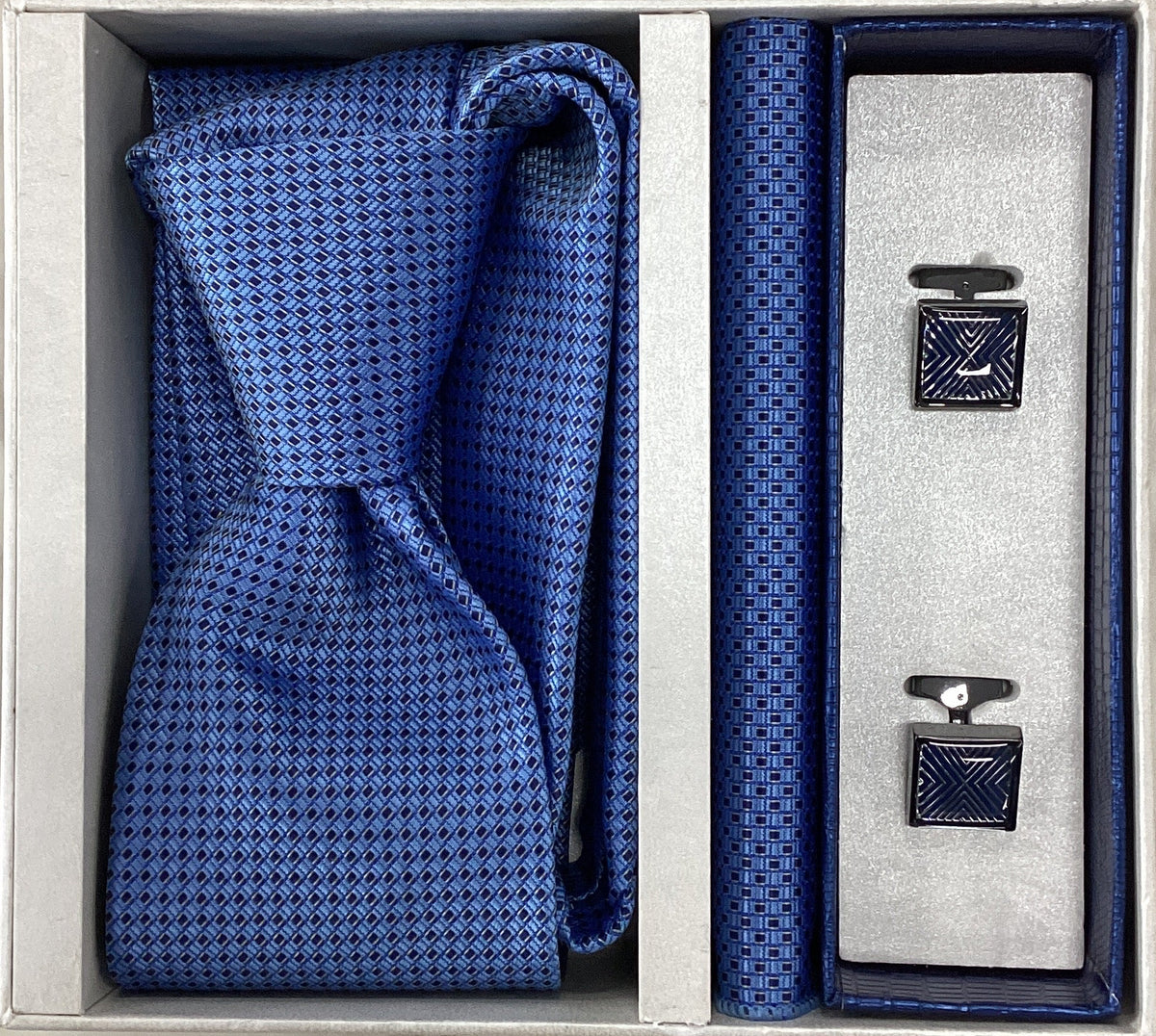 Pierre Cavelli Men’s Paisley Tie, Pocket Square & Cufflinks Gift Set