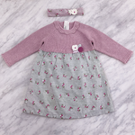 Indigo Girls 2-Piece Dress Set – Long Sleeve Dress & Headband