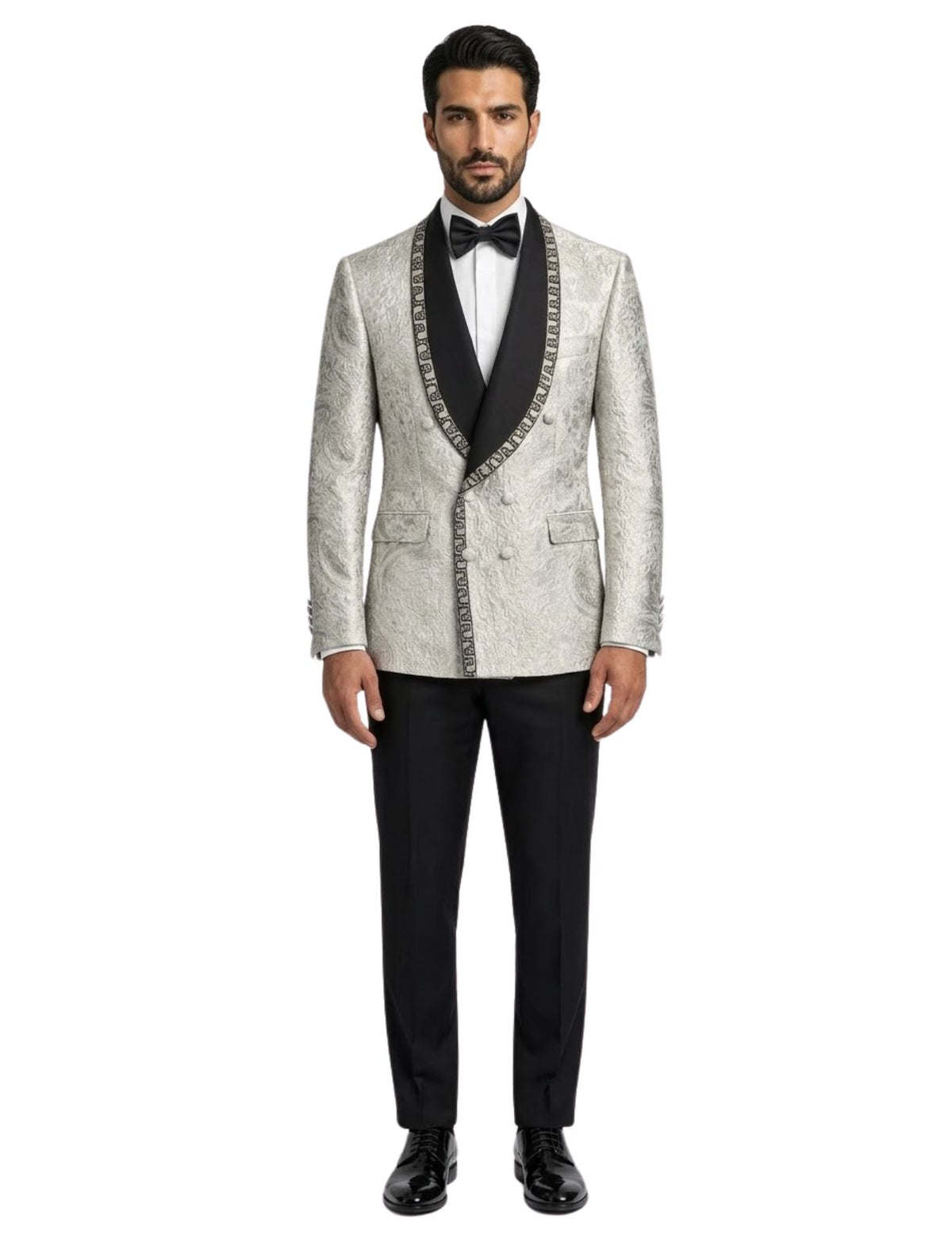 Edgers Men’sDouble Breasted Three-Piece Suit + Bow tie.(FFF)