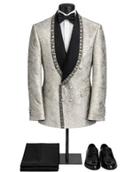 Edgers Men’sDouble Breasted Three-Piece Suit + Bow tie.(FFF)