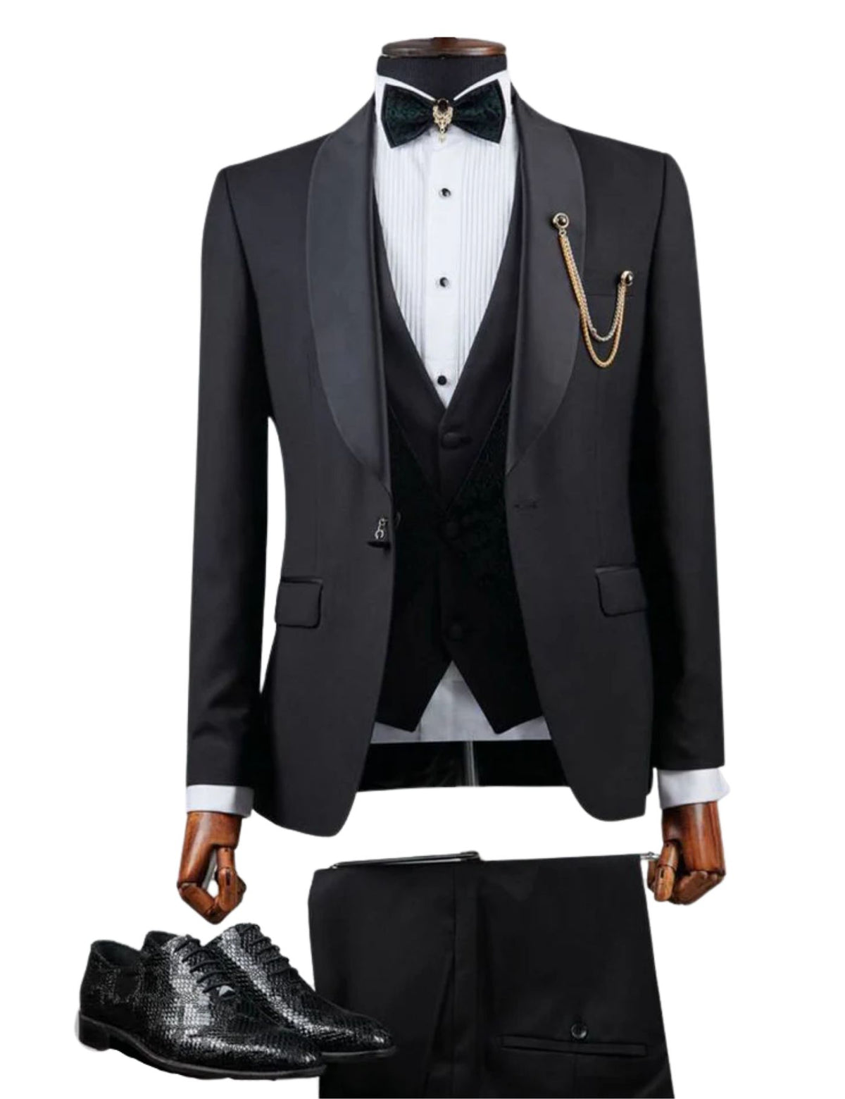 Edgers Men’s Three-Piece Suit + Bow tie