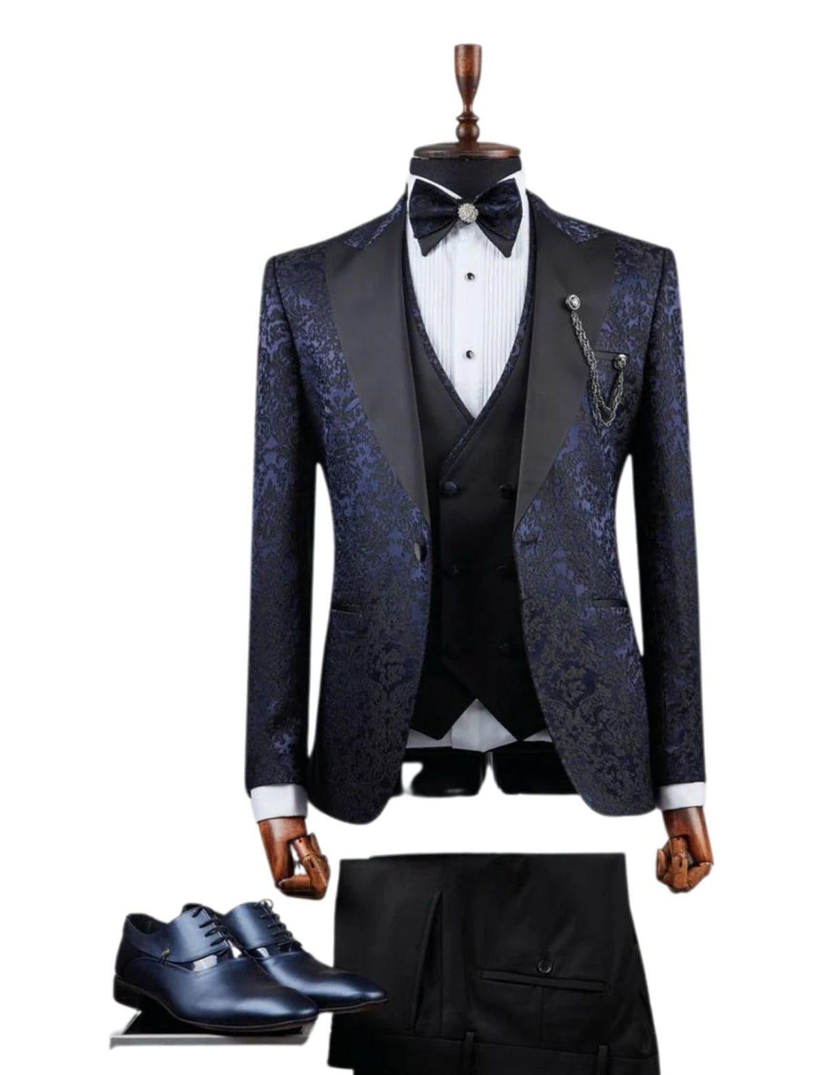 Edgers Men’s Three-Piece Suit +Bow tie