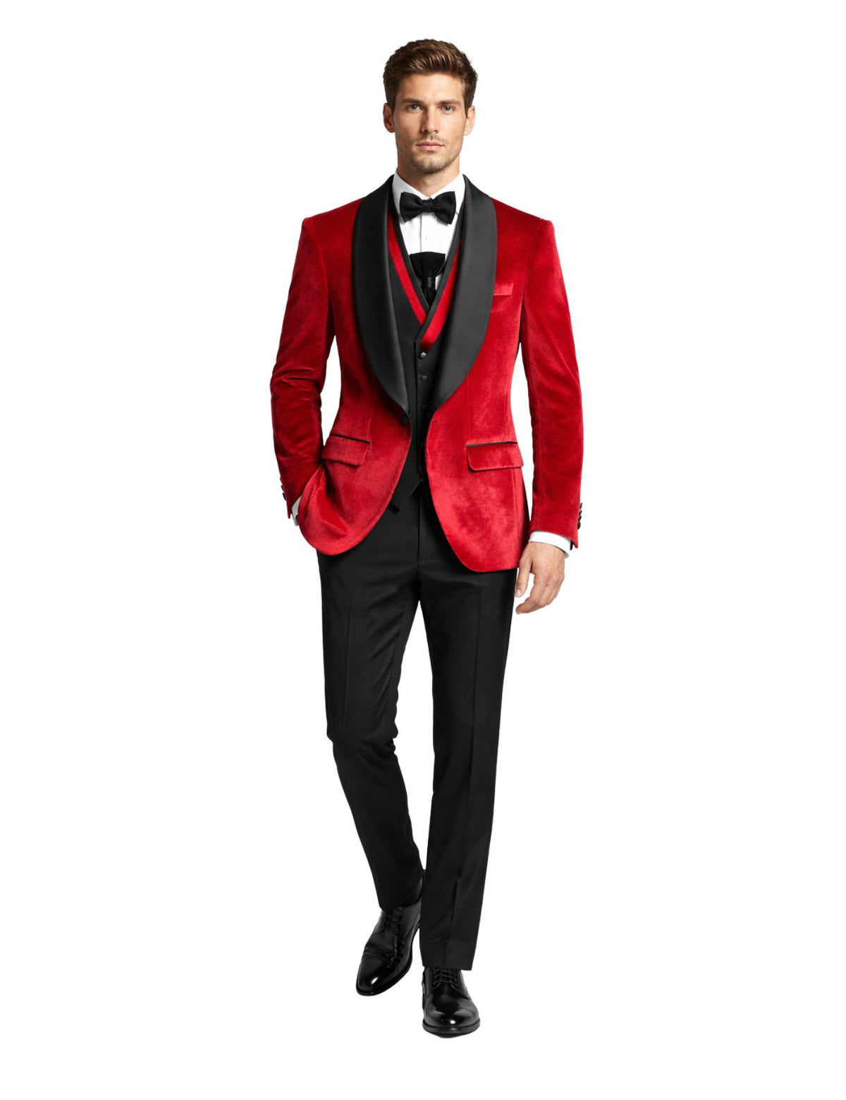 Edgers Men’s Three-Piece Velvet Suit + Bow tie.(FFF)