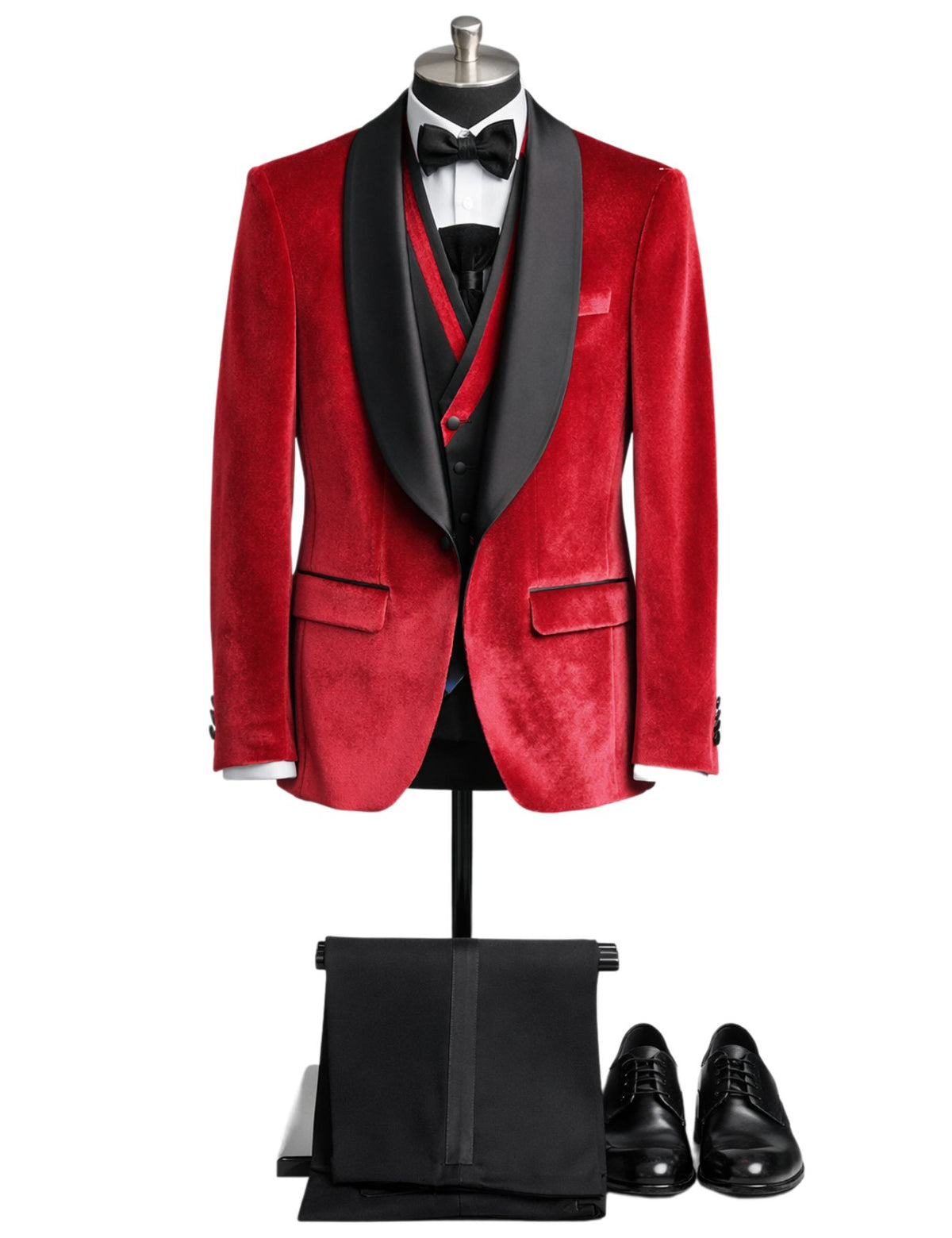 Edgers Men’s Three-Piece Velvet Suit + Bow tie.(FFF)