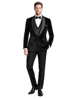 Edgers Men’s Three-Piece Velvet Suit + Bow tie.(FFF)