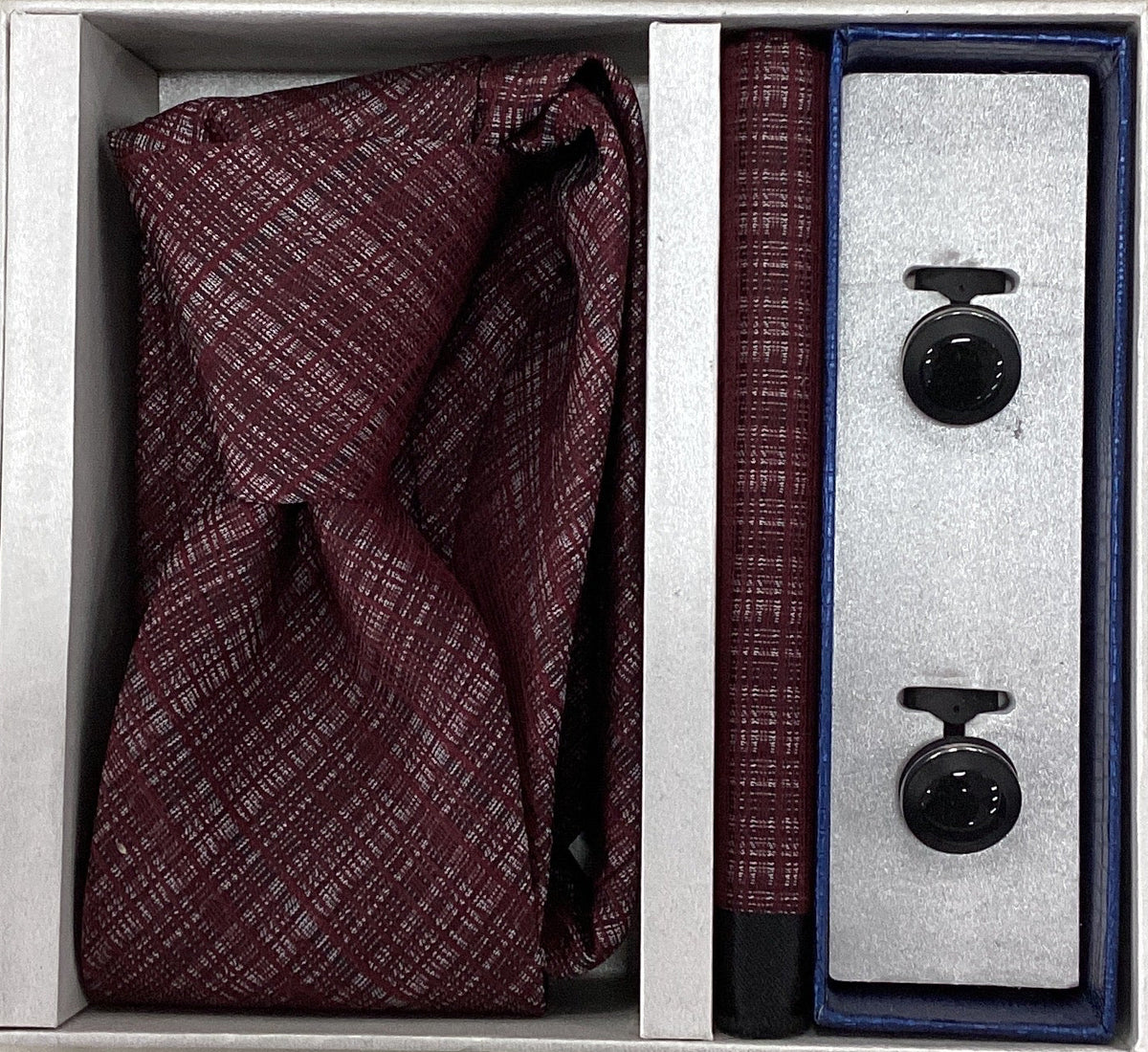 Pierre Cavelli Men’s Paisley Tie, Pocket Square & Cufflinks Gift Set