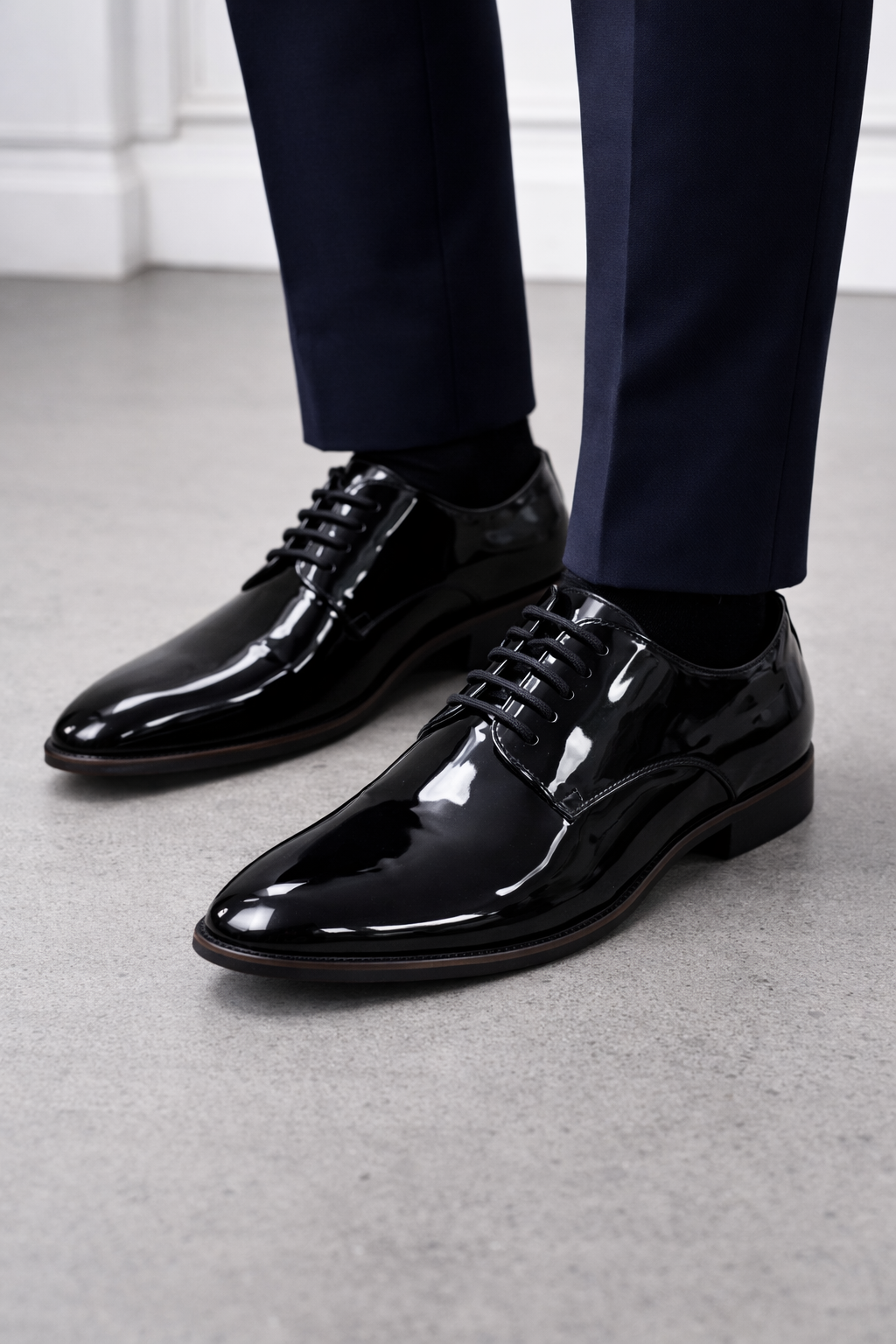 Men’s Black Patent Leather Oxford Shoes – Formal & Wedding Style