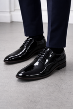 Men’s Black Patent Leather Oxford Shoes – Formal & Wedding Style