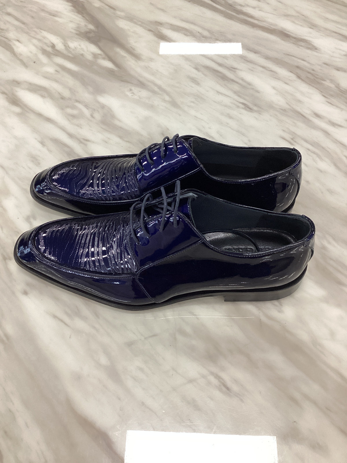 Men’s Blue Patent Leather Dress Shoes
