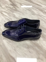 Men’s Blue Patent Leather Dress Shoes