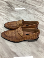 Piserro Men’s Tan Crocodile-Embossed Leather Loafers