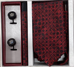 Pierre Cavelli Men’s Paisley Tie, Pocket Square & Cufflinks Gift Set