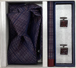 Pierre Cavelli Men’s Paisley Tie, Pocket Square & Cufflinks Gift Set
