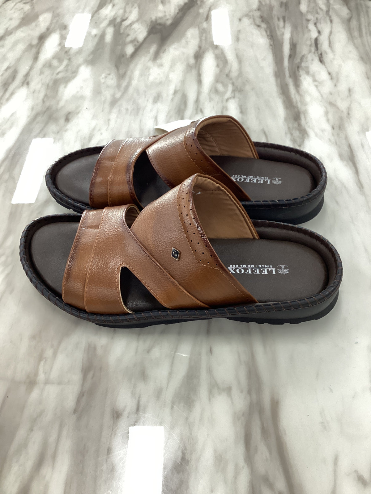 Leefox Men’s Casual Leather Sandals